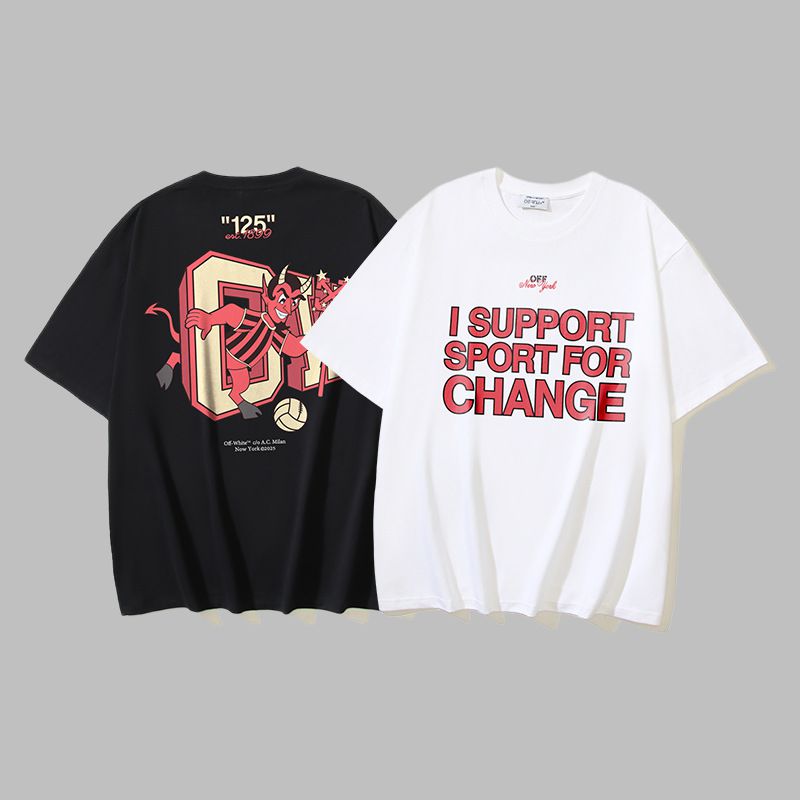 Off-white Men's and Women's Short-sleeved T-shirts