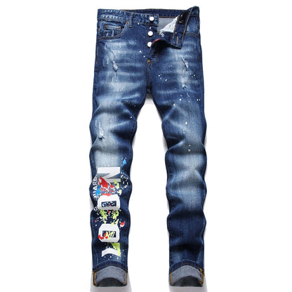 2025 New Men's Ink Splash Jeans